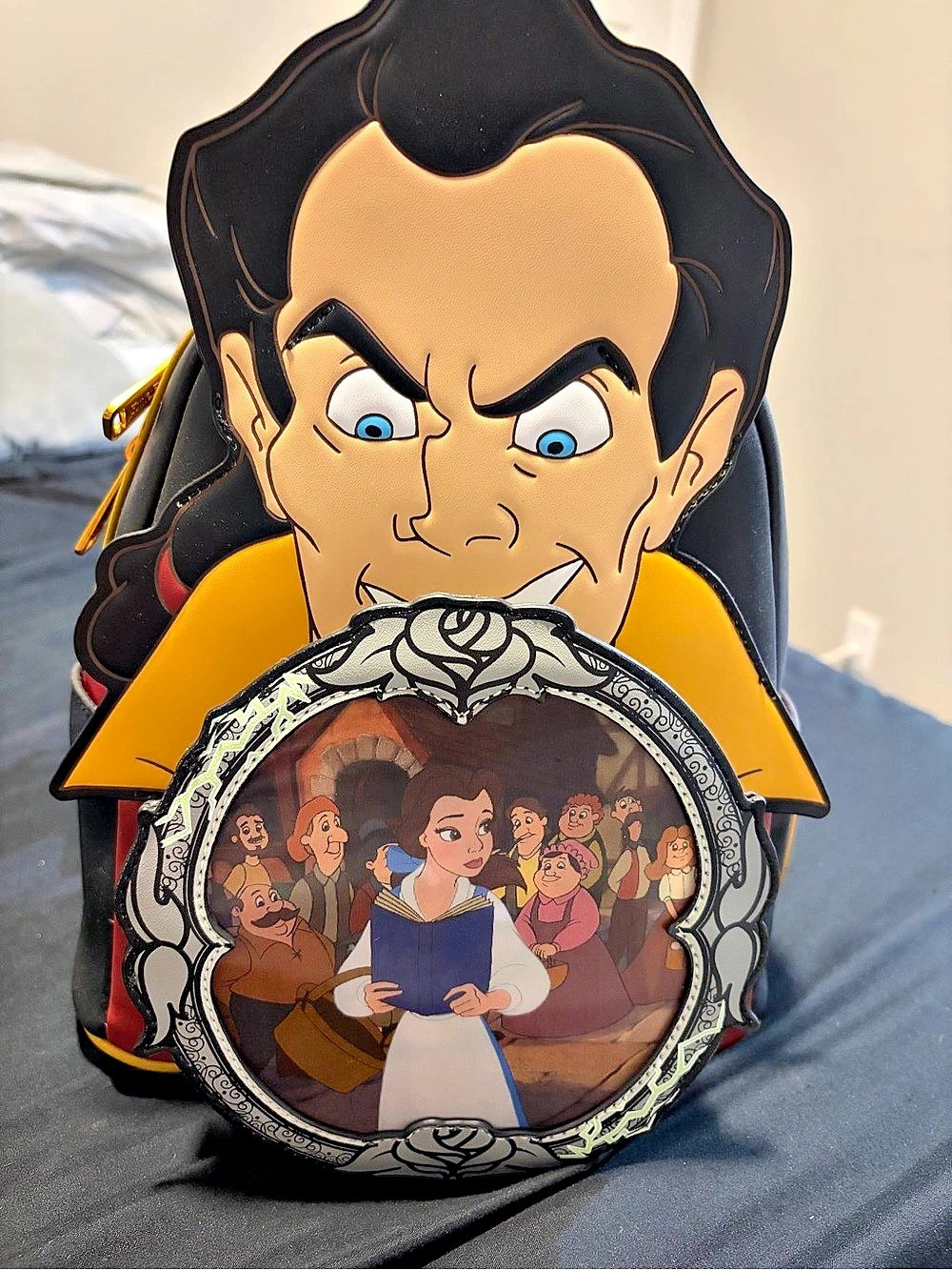 Loungefly Disney Villains Scene Gaston Backpack Gaston Mini Backpack Black